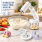 Wireless Electric Hand Mixer 2-in-1 – Rechargeable Cordless Egg Beater, Whisk & Mini Food Chopper with Adjustable Handle